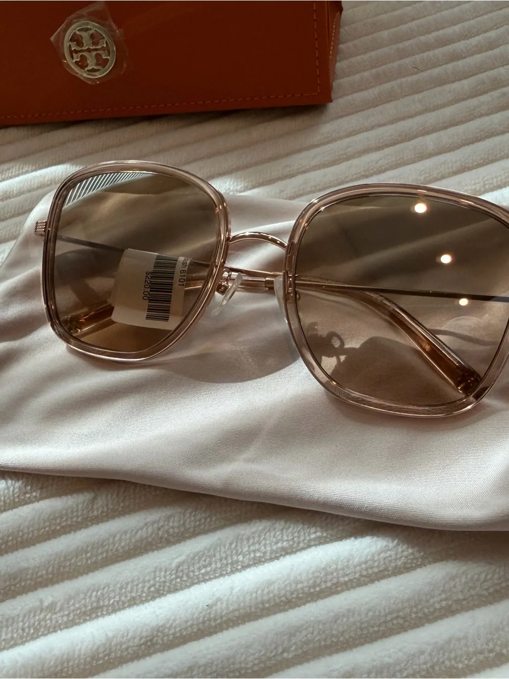 NWT Tory Burch TY6108 Rose Gold Square Sunglasses 57mm